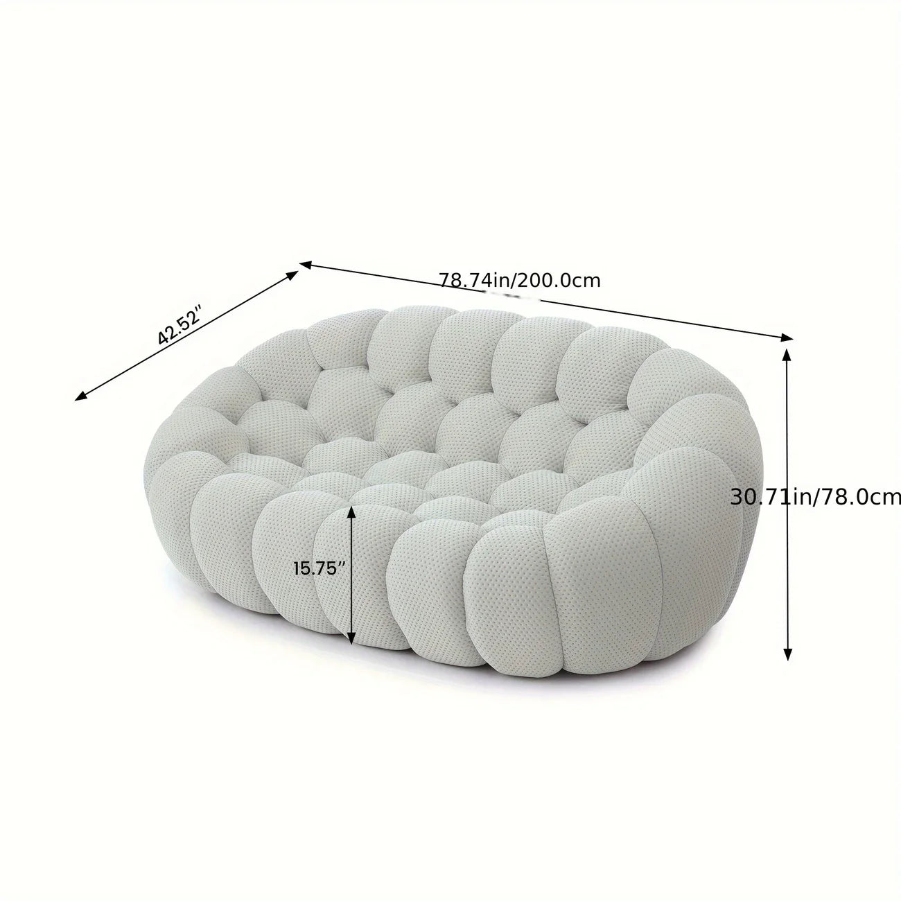 Modern 3D Honeycomb Bubble Sofa - Comfy Loveseat Couch