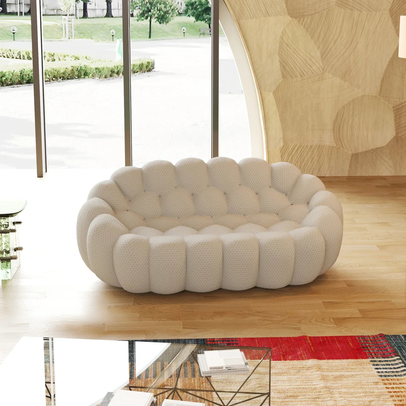 Modern 3D Honeycomb Bubble Sofa - Comfy Loveseat Couch
