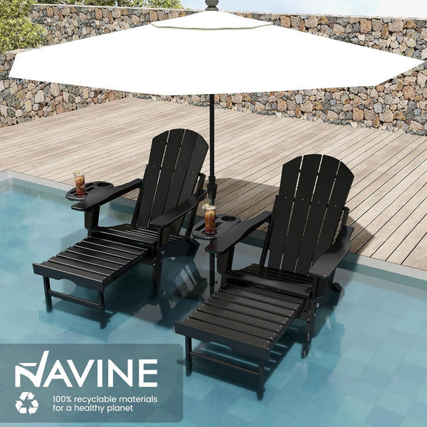 Adjustable Adirondack Chair with Retractable Footrest