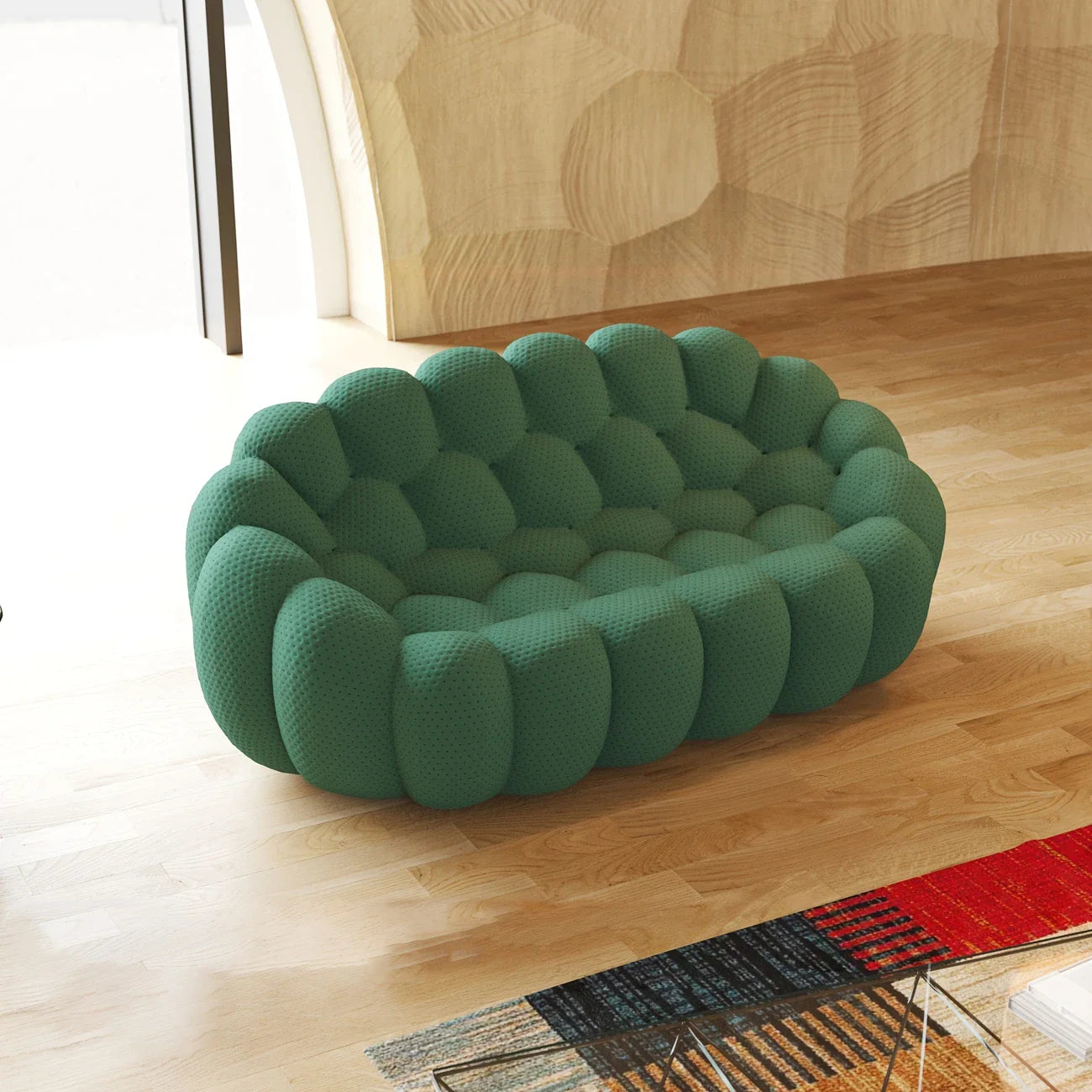 Modern 3D Honeycomb Bubble Sofa - Comfy Loveseat Couch