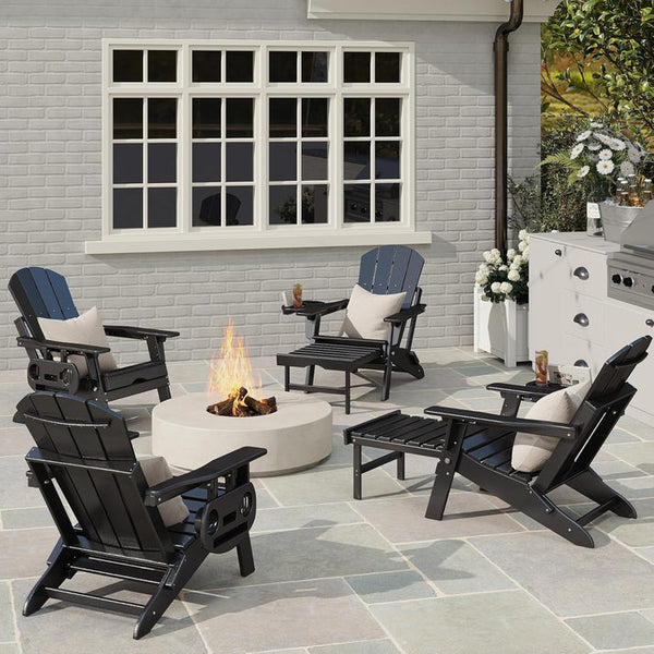 Adjustable Adirondack Chair with Retractable Footrest