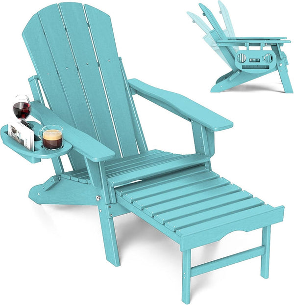 Adjustable Adirondack Chair with Retractable Footrest