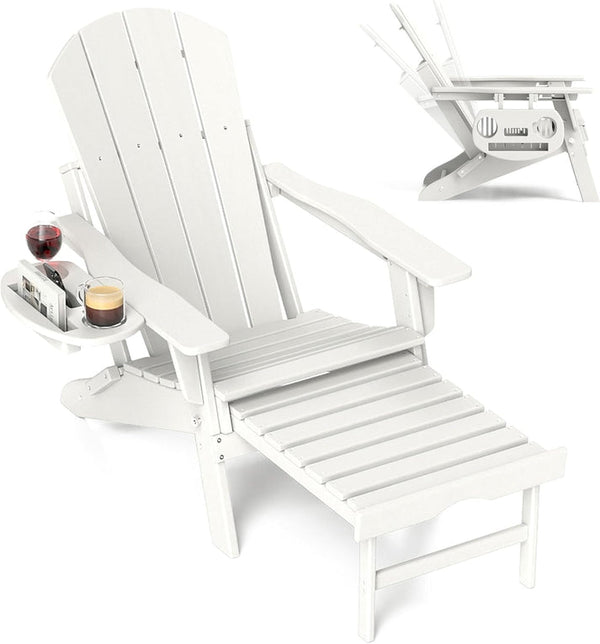 Adjustable Adirondack Chair with Retractable Footrest