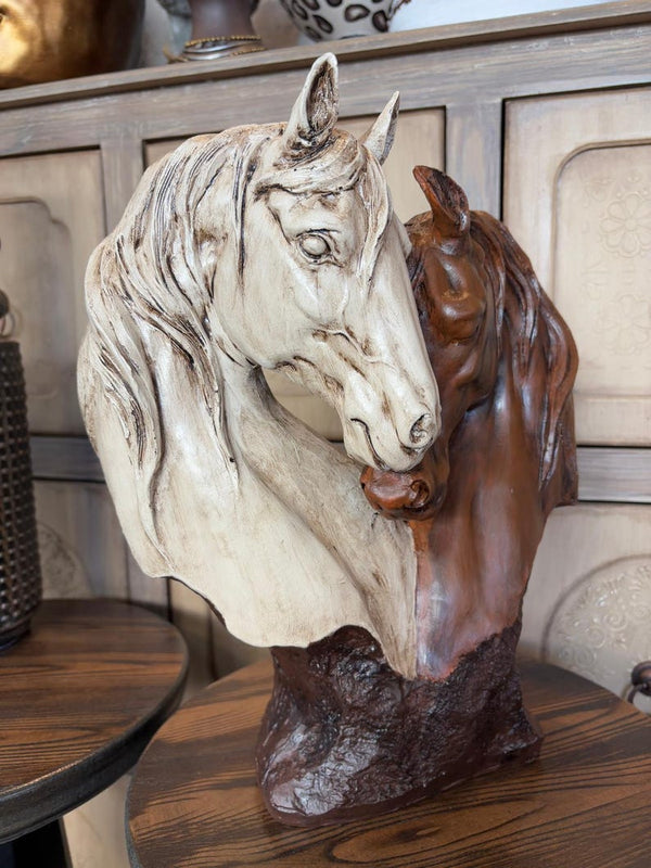 🐴Double Horse Bust Sculpture - 🔥Last Day 49% OFF