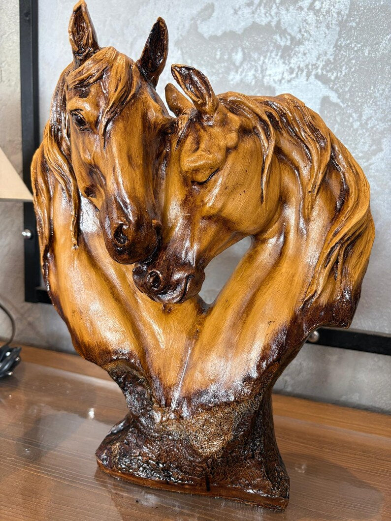🐴Double Horse Bust Sculpture - 🔥Last Day 49% OFF