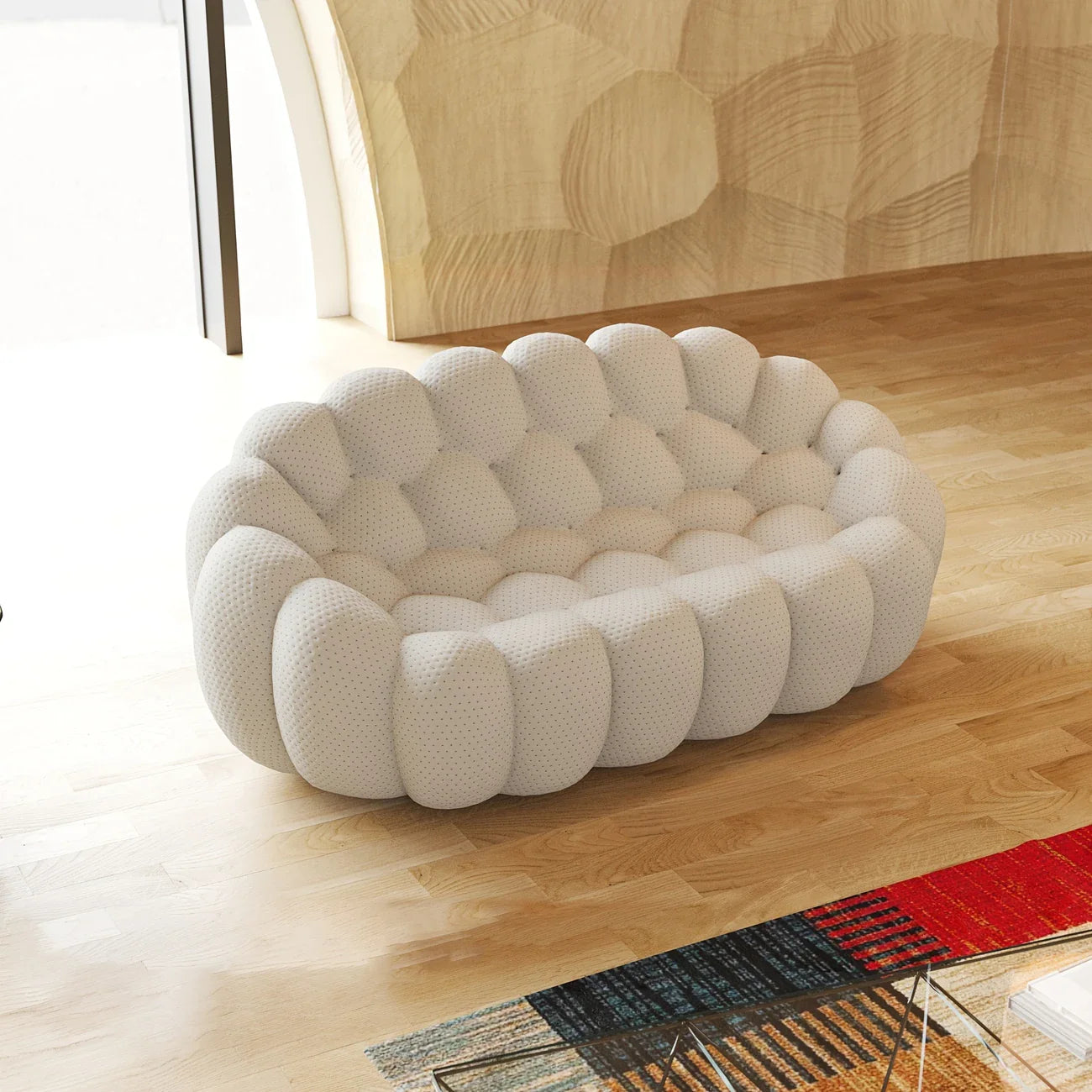 Modern 3D Honeycomb Bubble Sofa - Comfy Loveseat Couch
