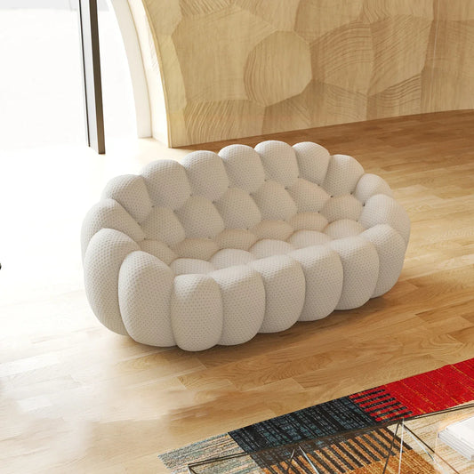 Modern 3D Honeycomb Bubble Sofa - Comfy Loveseat Couch