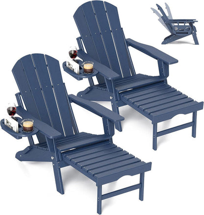 Adjustable Adirondack Chair with Retractable Footrest