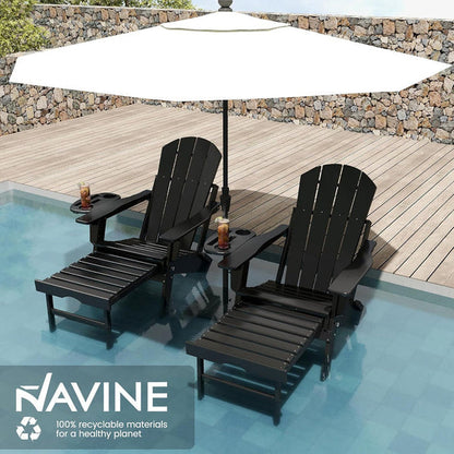 Adjustable Adirondack Chair with Retractable Footrest