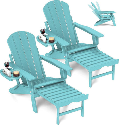 Adjustable Adirondack Chair with Retractable Footrest