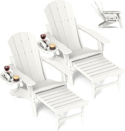 Adjustable Adirondack Chair with Retractable Footrest