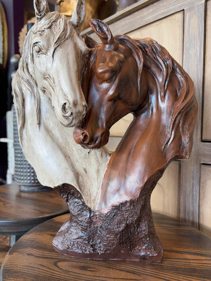 🐴Double Horse Bust Sculpture - 🔥Last Day 49% OFF