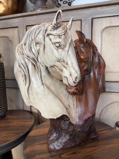 🐴Double Horse Bust Sculpture - 🔥Last Day 49% OFF
